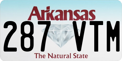 AR license plate 287VTM