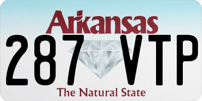 AR license plate 287VTP