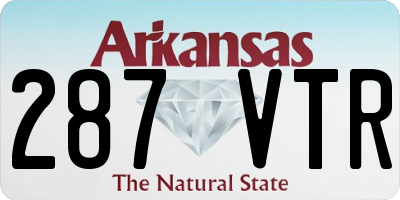 AR license plate 287VTR