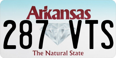 AR license plate 287VTS