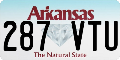 AR license plate 287VTU