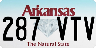AR license plate 287VTV