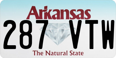 AR license plate 287VTW