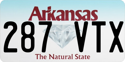 AR license plate 287VTX