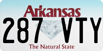 AR license plate 287VTY