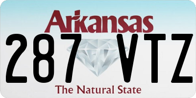 AR license plate 287VTZ