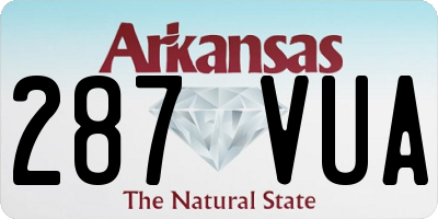AR license plate 287VUA