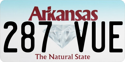 AR license plate 287VUE