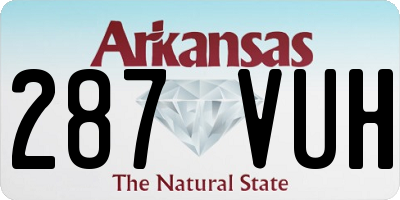 AR license plate 287VUH