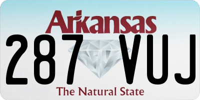 AR license plate 287VUJ
