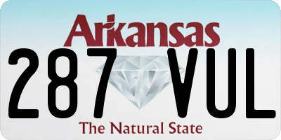 AR license plate 287VUL