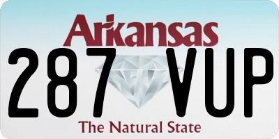 AR license plate 287VUP