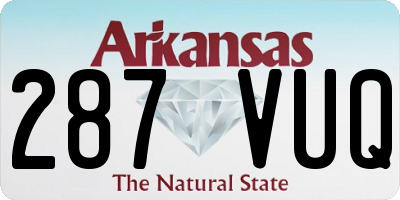 AR license plate 287VUQ
