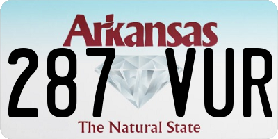 AR license plate 287VUR