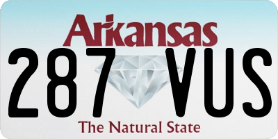 AR license plate 287VUS