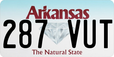 AR license plate 287VUT