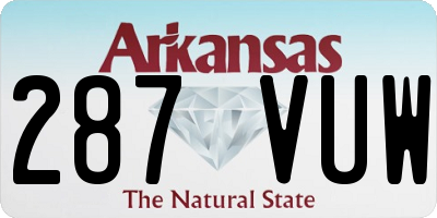 AR license plate 287VUW