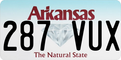 AR license plate 287VUX