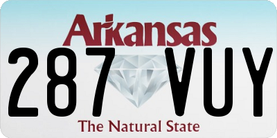 AR license plate 287VUY