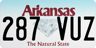 AR license plate 287VUZ