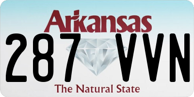 AR license plate 287VVN