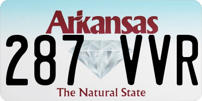 AR license plate 287VVR