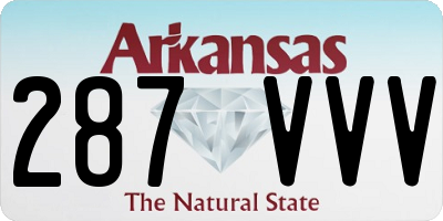 AR license plate 287VVV