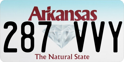 AR license plate 287VVY