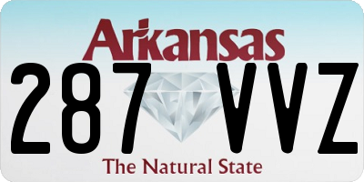 AR license plate 287VVZ