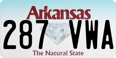 AR license plate 287VWA