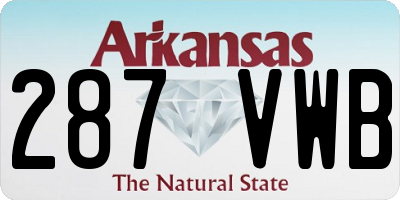 AR license plate 287VWB