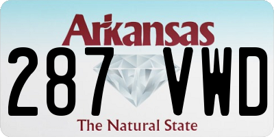 AR license plate 287VWD