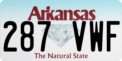 AR license plate 287VWF