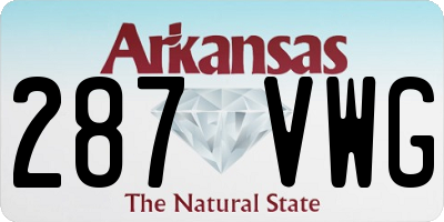 AR license plate 287VWG