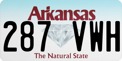 AR license plate 287VWH