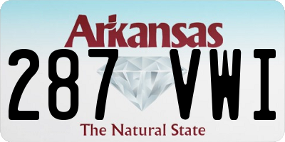 AR license plate 287VWI