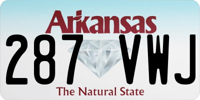 AR license plate 287VWJ