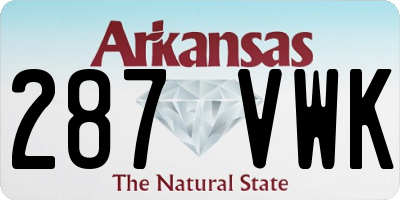 AR license plate 287VWK