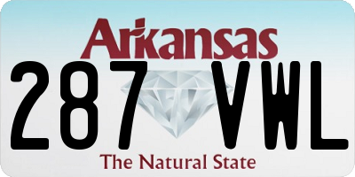 AR license plate 287VWL