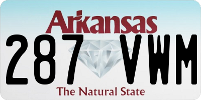 AR license plate 287VWM