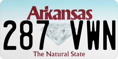 AR license plate 287VWN