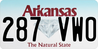 AR license plate 287VWO