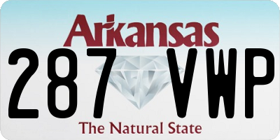 AR license plate 287VWP
