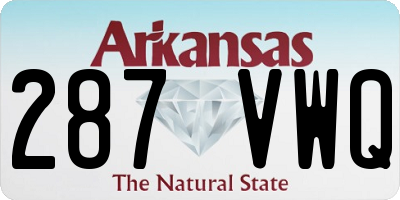 AR license plate 287VWQ