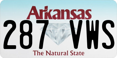AR license plate 287VWS
