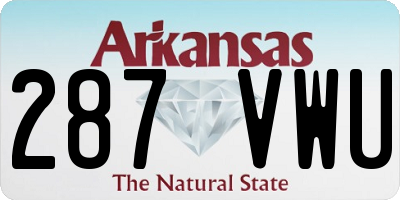 AR license plate 287VWU