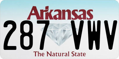 AR license plate 287VWV