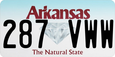 AR license plate 287VWW