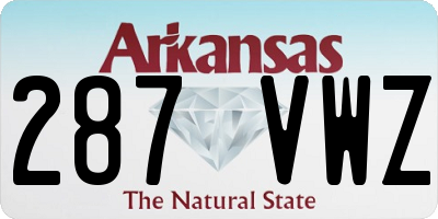 AR license plate 287VWZ