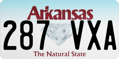 AR license plate 287VXA